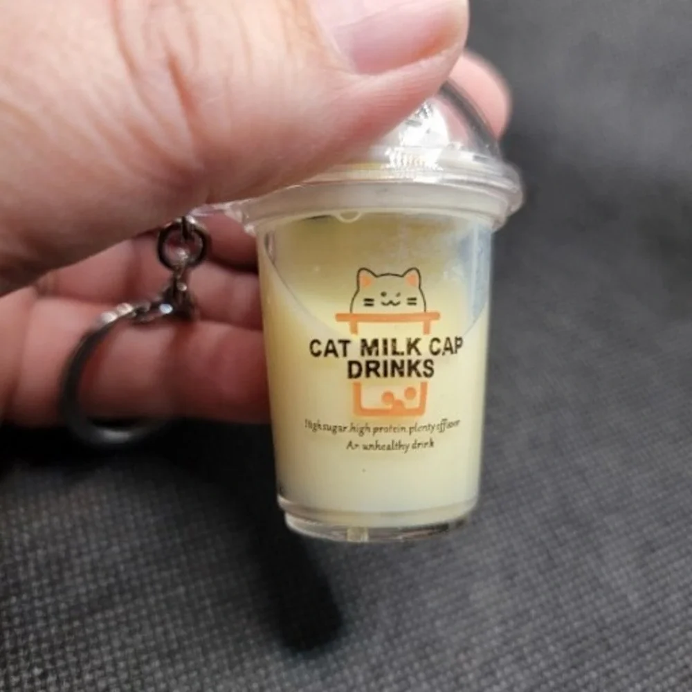 Boba Milk Tea Keychain Kitty Cat